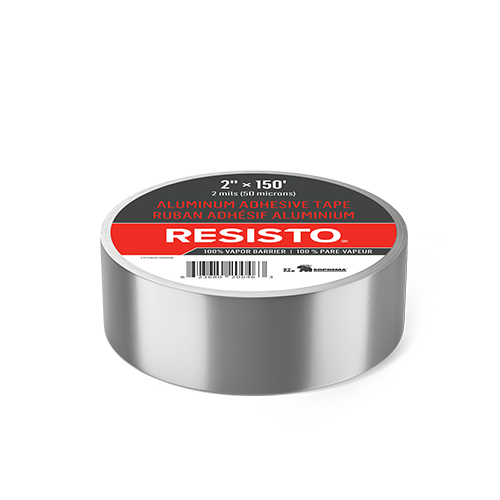 AYR-FOIL Ruban adhésif aluminé Resisto, 2 po l. x 30 pi L., scellage des  joints et surfaces métalliques, réfléchissant 20711